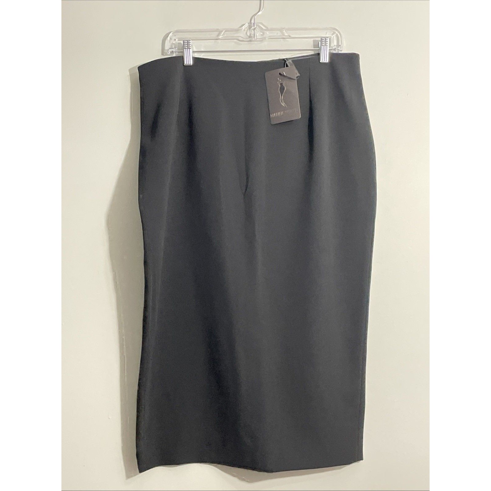 Marina Rinaldi Womenâs Black Cady Pencil Skirt Size 14 Elegant Minimalist Office